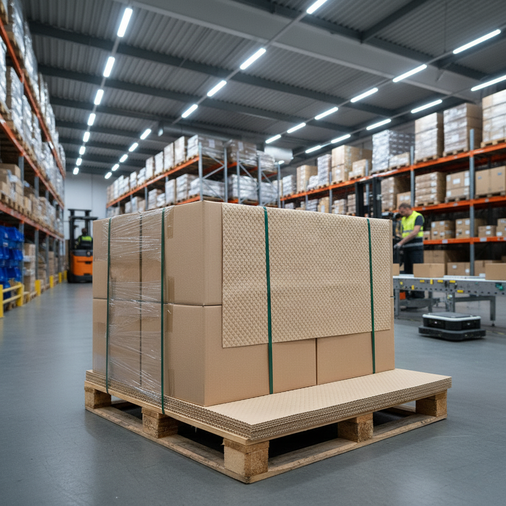 Messan Kraft kaymaz palet arası kağıdı ile palet üzerindeki kolilerin sabitlenmesi – anti-slip palet kağıdı lojistik uygulaması