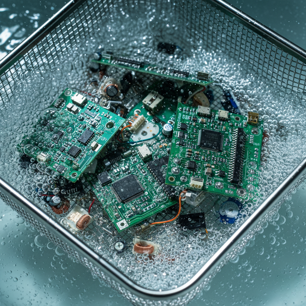 Elektronik devre kartı (PCB) temizliği için profesyonel ultrasonik yıkama - Messan Grup
