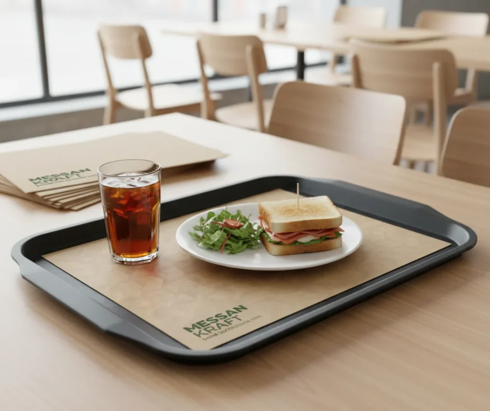 Kaymaz tepsi servis kâğıdı kullanım görseli
